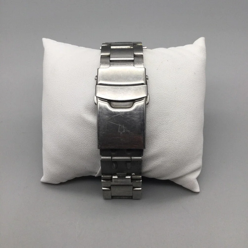 Bulova Marine Star 98B131 Mens Watch 42mm Black Dial Stainless New Battery 8.5